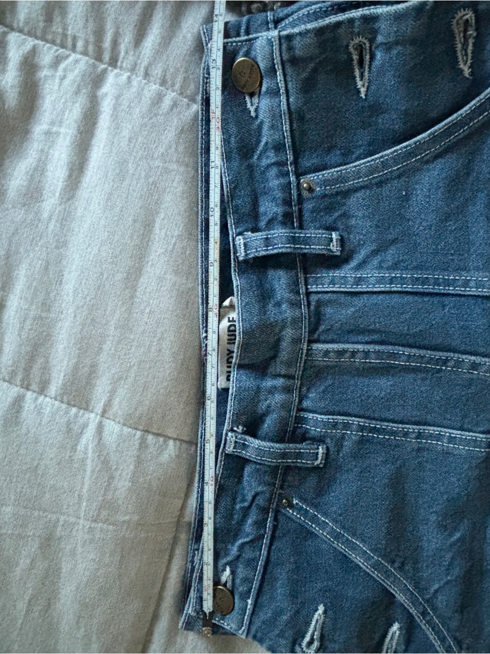 Rudy Jude Side Button Jeans in Tumbled Indigo - Picture 8 of 12
